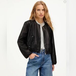 Madewell Black Leather Jacket sz large NWT